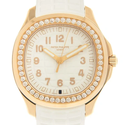 Patek Philippe Aquanaut Quartz Diamond White Dial Ladies Watch 5269-200r-001 In Aqua / Gold / Gold Tone / Rose / Rose Gold / Rose Gold Tone / White