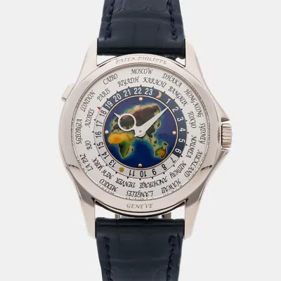 Pre-owned Patek Philippe Blue 18k White Gold Complications 5131g-010 Automatic Men's Wristwatch 40 Mm