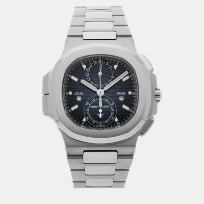 Pre-owned Patek Philippe Blue Stainless Steel Nautilus 5990/1a-011 Automatic Men's Wristwatch 40 Mm