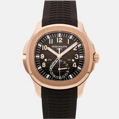 Pre-owned Patek Philippe Brown 18k Rose Gold Aquanaut 5164r-001 Automatic Men's Wristwatch 40 Mm