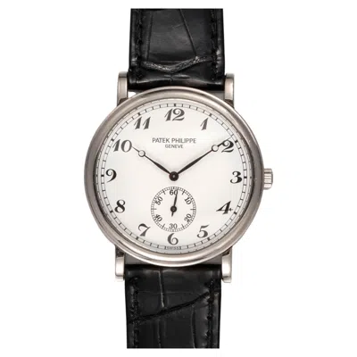 Pre-owned Patek Philippe Calatrava 5022g White Porcelain Dial 18k Wg Manual Winding