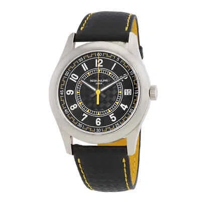 Pre-owned Patek Philippe Calatrava Automatic Black Dial Watch 6007g-001