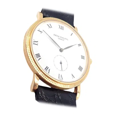 Pre-owned Patek Philippe Calatrava Manual Wind Roman Dial Yellow Gold Watch