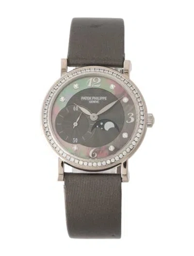 Pre-owned Patek Philippe Calatrava Moon Phase Watch In Multi