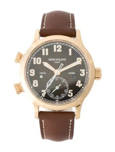 Pre-owned Patek Philippe Calatrava Pilot Travel Time Watch In Multi