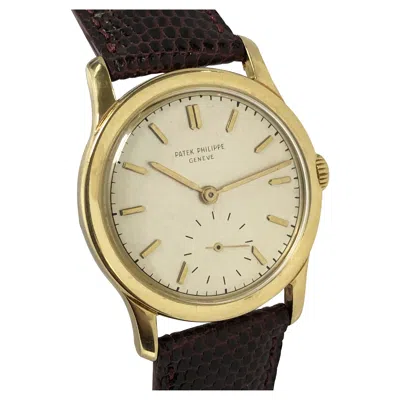 Pre-owned Patek Philippe Calatrava Ref 2449 Yellow Gold Manual Wind Vintage Wrist Watch
