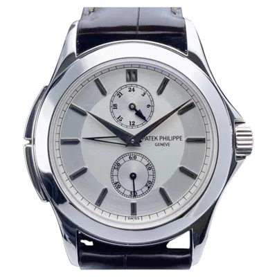 Pre-owned Patek Philippe Calatrava Travel Time 5134p Platinum Watch W/archives In Multiple