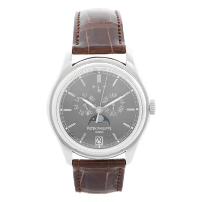 Pre-owned Patek Philippe Calendar/moonphase Men's Platinum Watch 5146 P-001 In Multiple