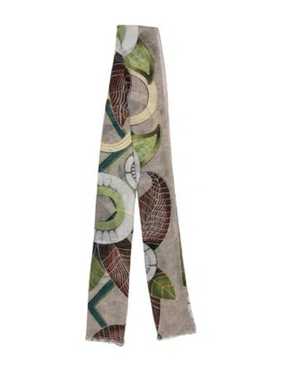 Pre-owned Patek Philippe Cashmere Printed Scarf In Neutral