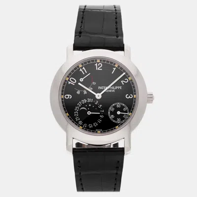 Pre-owned Patek Philippe Complications 5055g-001 Black White Gold Automatic Men Wristwatch 36mm