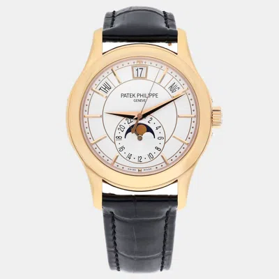 Pre-owned Patek Philippe Complications 5205r Automatic Silver 18k Rose Gold Men's Wristwatch 40 Mm