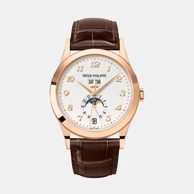 Pre-owned Patek Philippe Complications Annual Calendar 5396r-012 Automatic Silver 18k Rose Gold Men's Wristwatch 38.5 Mm
