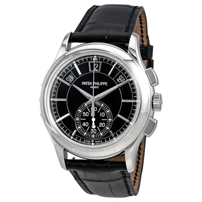 Patek Philippe Complications Black Dial Annual Calendar Platinum Men's Watch 5905p-010 In Multi