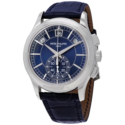 Patek Philippe Complications Blue Dial Annual Calendar Platinum Men's Watch 5905p-001 In Blue / Platinum / White