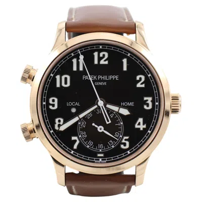 Pre-owned Patek Philippe Complications Calatrava Pilot Travel Time Rose Gold Watch 5524r In Red