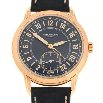 Patek Philippe Complications Calatrava Travel Time Automatic Blue Dial Men's Watch 5224r-001 In Blue / Gold / Gold Tone / Rose / Rose Gold / Rose Gold Tone