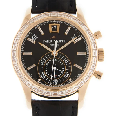 Patek Philippe Complications Chronograph Annual Calendar Automatic Gold Diamond Men's Watch 5961r-01 In Black