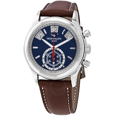 Patek Philippe Complications Chronograph Automatic Blue Dial Men's Watch 5960-01g In Blue / Brown / Gold / White
