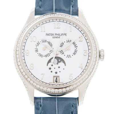 Patek Philippe Complications Diamond White Dial Ladies Watch 4947g-010 In Blue
