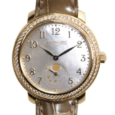 Patek Philippe Complications Mother Of Pearl Dial Taupe Leather Ladies Watch 4968r-001 In Brown