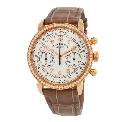Patek Philippe Complications Silvery Opaline Dial Ladies Hand Wound Diamond Watch 7150/250r-001 In Brown