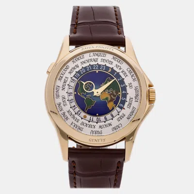 Pre-owned Patek Philippe Complications World Time 5131j-001 Silver Yellow Gold Automatic Men's Watches 39 Mm In White