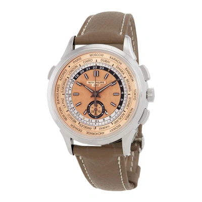 Patek Philippe Complications World Time Automatic Rose Dial Men's Watch 5935a-001 In Charcoal / Gray / Rose / Taupe