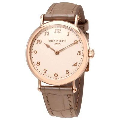 Patek Philippe Cream Dial 18kt Rose Gold Automatic Ladies Watch 7200r-001 In Brown
