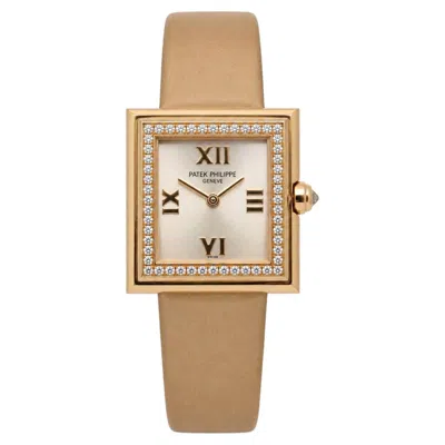 Pre-owned Patek Philippe Diamond Bezel Gondolo Square Quartz Watch 4868r In Multi
