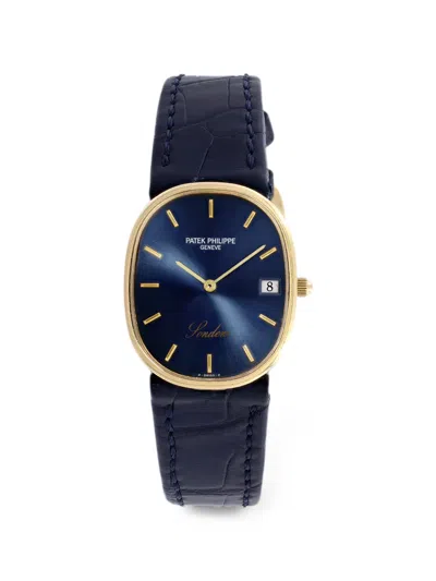 Pre-owned Patek Philippe Ellipse 32mm Watch In Blue