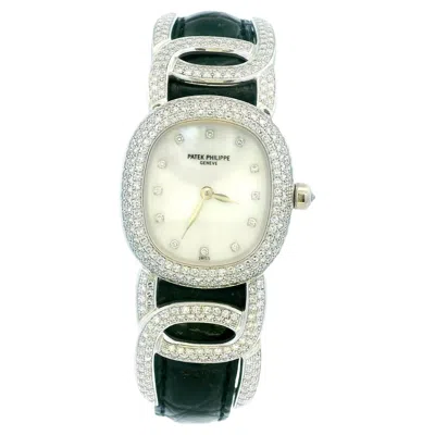 Pre-owned Patek Philippe Ellipse 4832 18k White Gold Pave Mop Dial Ladies Watch
