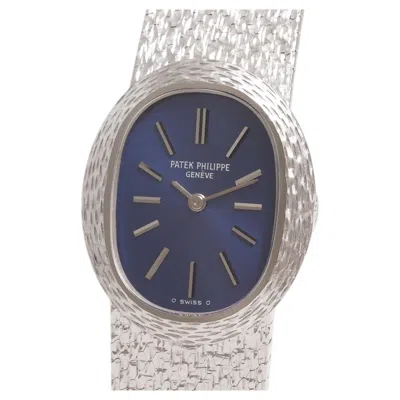 Pre-owned Patek Philippe Ellipse Ref. 4111/1 – 18k White Gold Ladies' Watch, Blue Sun Dial