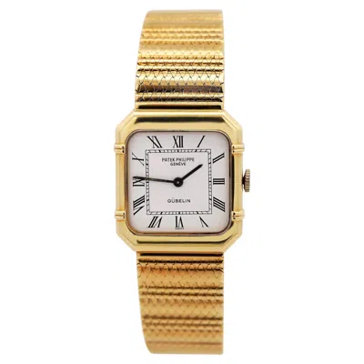 Pre-owned Patek Philippe For Gübelin 4457/1 Double Signed 18k Gold 23mm Manual Watch In Multi