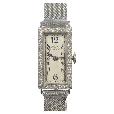 Pre-owned Patek Philippe For Shreve Crump & Low Platinum Diamond 1920s Ladies Wrist Watch In Multi