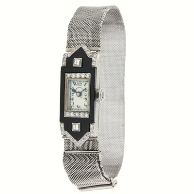 Pre-owned Patek Philippe For Tiffany & Co. Lady's Platinum Wristwatch In Multi