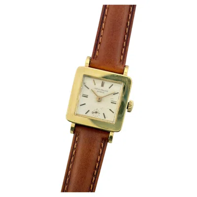 Pre-owned Patek Philippe Genève Vintage Square 18k Gold Wristwatch, Circa 1940s In Multi