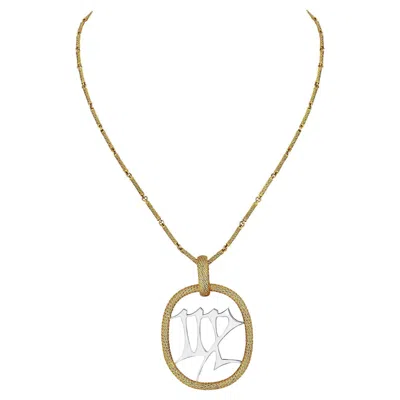 Pre-owned Patek Philippe Georges L'enfant Virgo Zodiac Yellow White Gold Vintage Necklace