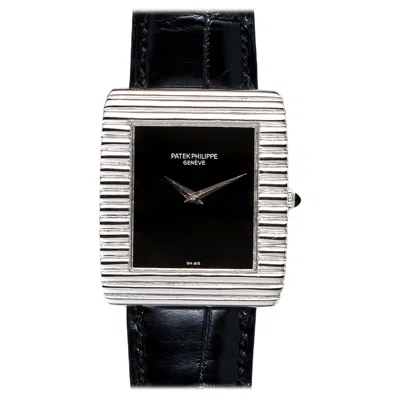 Pre-owned Patek Philippe Gondolo 3733 Onyx Stone Dial 18k White Gold 1970s