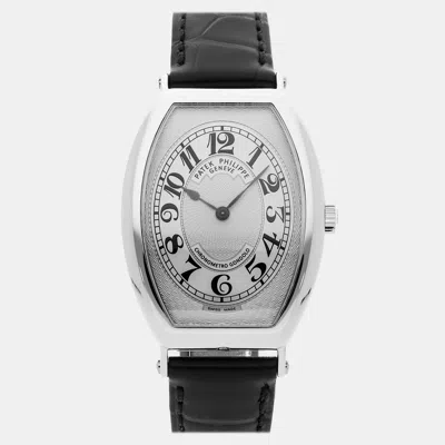 Pre-owned Patek Philippe Gondolo 5098p-001 Silver Platinum Manual Winding Men Wristwatch 32x42mm