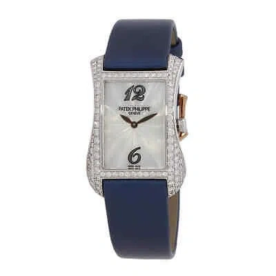 Pre-owned Patek Philippe Gondolo Quartz Diamond Grey Dial Ladies Watch 4972g-001