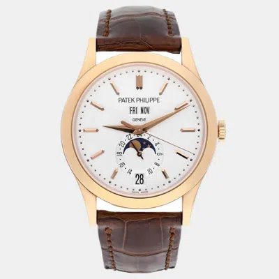 Pre-owned Patek Philippe Grand Complications 5396r-011 Automatic White 18k Rose Gold Men's Wristwatch 38.5 Mm In Silver