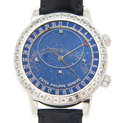 Patek Philippe Grand Complications Celestial 18k White Gold Diamond Men's Watch 6104g-001 In Blue