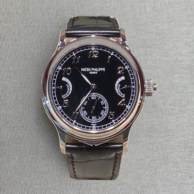 Patek Philippe Grand Complications Grande And Petite Sonnerie Hand Wind Black Dial Watch 6301p-001 In Black / Platinum