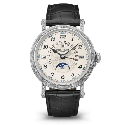 Patek Philippe Grand Complications Perpetual Automatic White Dial Watch 5160-500g-001 In Black / Gold / Gold Tone / White