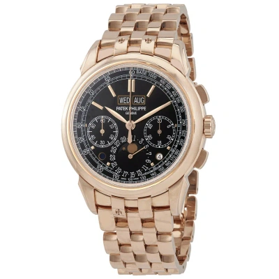 Patek Philippe Grand Complications Perpetual Chronograph Black Dial Watch 5270-1r-001 In Gold