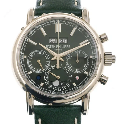 Patek Philippe Grand Complications Perpetual Chronograph Hand Wind Green Dial Men's Watch 5204g-001 In Gold / Green / Olive / White