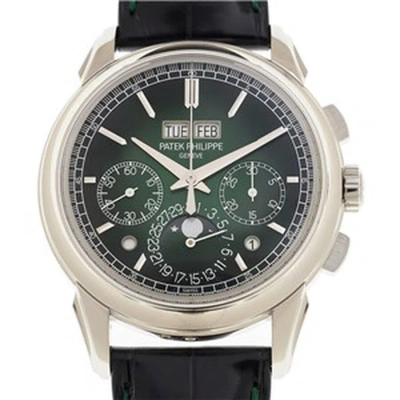 Patek Philippe Grand Complications Perpetual Chronograph Hand Wind Green Dial Men's Watch 5270p-014 In Black / Green / Platinum