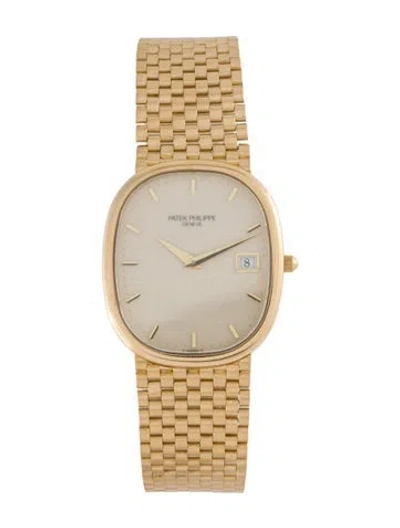 Pre-owned Patek Philippe Jumbo Golden Ellipse Watch, 33mm In Multi