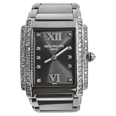 Pre-owned Patek Philippe Ladies  Twenty 4 In White Gold With Diamonds