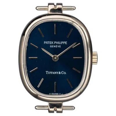 Pre-owned Patek Philippe Lady Ellipse 4464 Tiffany Double Stamp 18k Wg 1980s In Multi